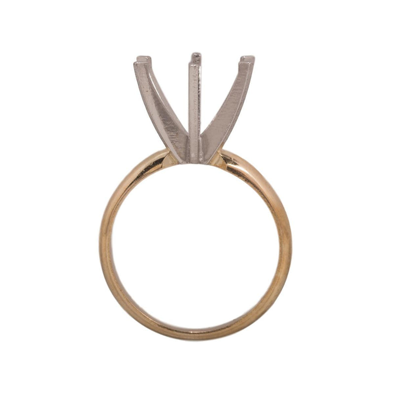 14KW & Platinum Round Solitaire 9.5mm Center Stone 6-Prong Die Struck - Otto Frei