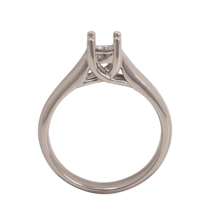 14KW & Platinum Round Solitaire Criss-Cross Ring Mountings-Round 4.5mm Center Stone - Otto Frei