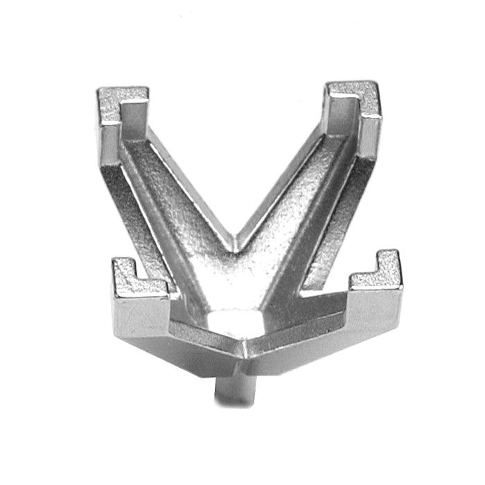 14KW & Platinum Square Center Head V-End with Peg 4-Prong Cast Metal Mold - Otto Frei