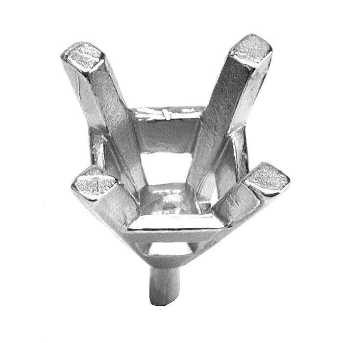 14KW & Platinum Square Double Gallery Center Head with 4 Standard Prongs Cast - Otto Frei