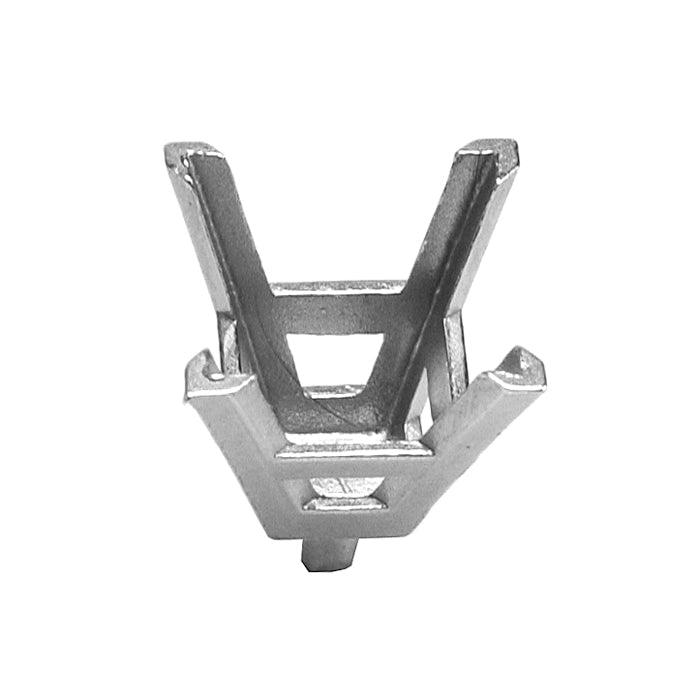 14KW & Platinum Square Double Gallery V-End with Peg 4-Prong Cast Metal Mold - Otto Frei