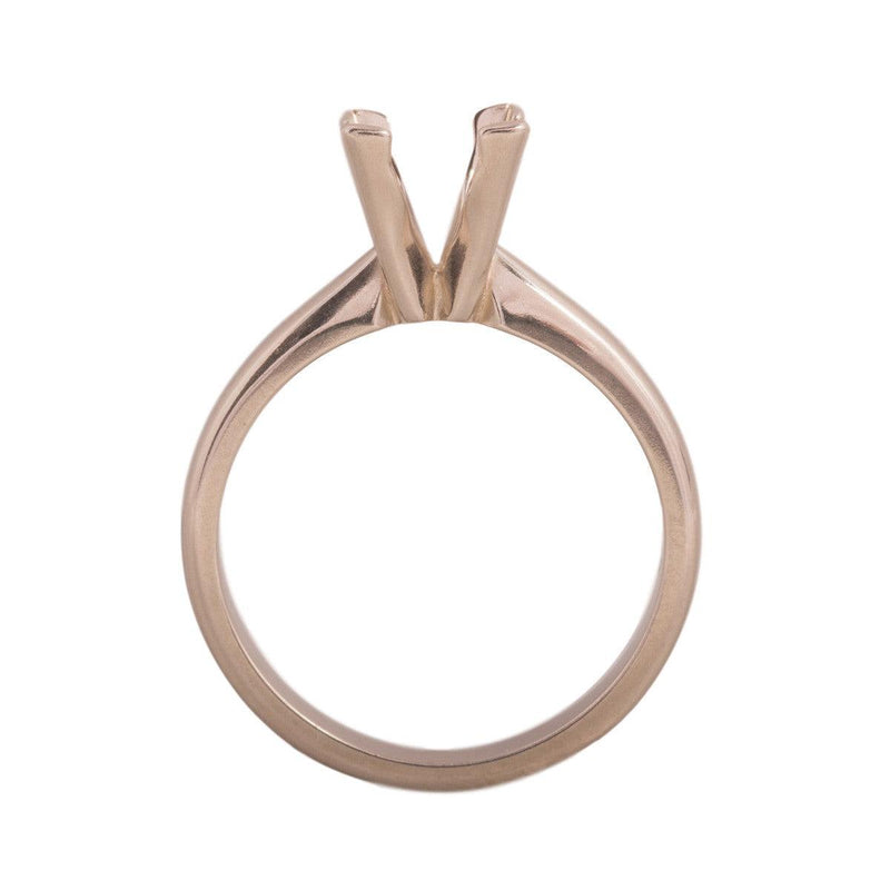 14KW & Platinum Square Solitaire 6mm Center Stone 4-Prong V-Ends Die Struck 960-sps