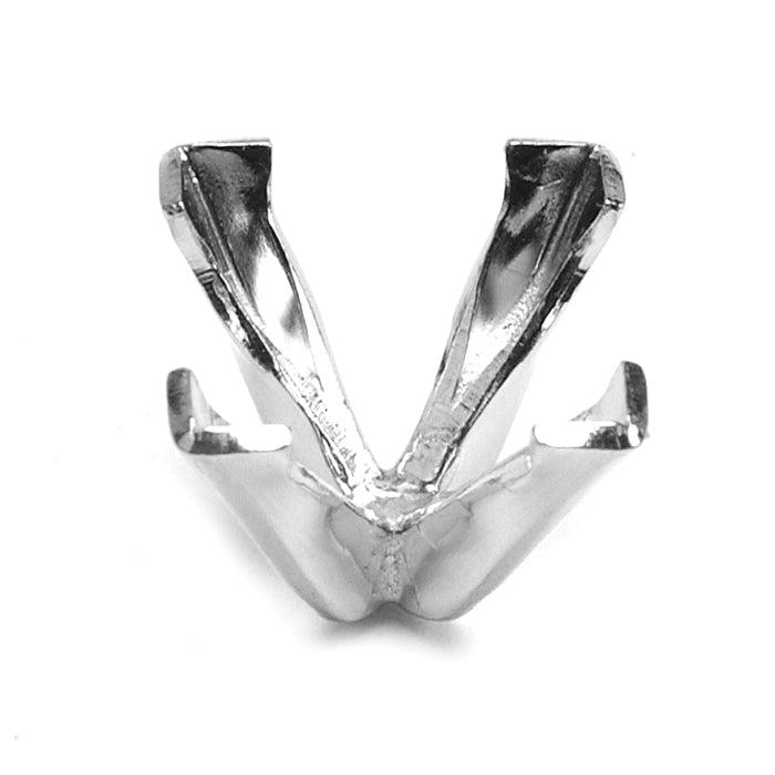 14KW & Platinum Square V-End High 4-Prong Die Struck - Otto Frei