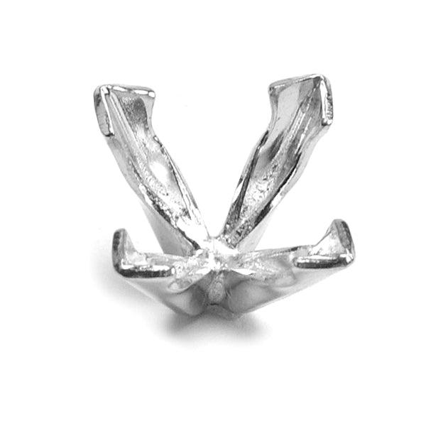 14KW & Platinum Square V-End Low 4-Prong Die Struck - Otto Frei