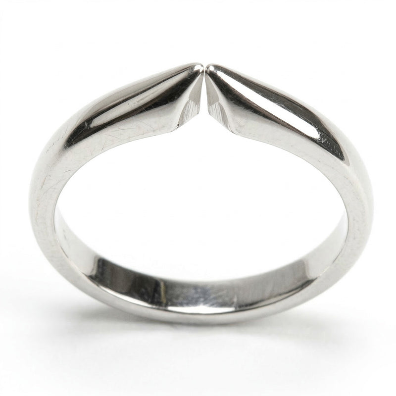 Gold & Platinum Half Round Pointed Ring Shanks-Notched for 4-Prong Settings