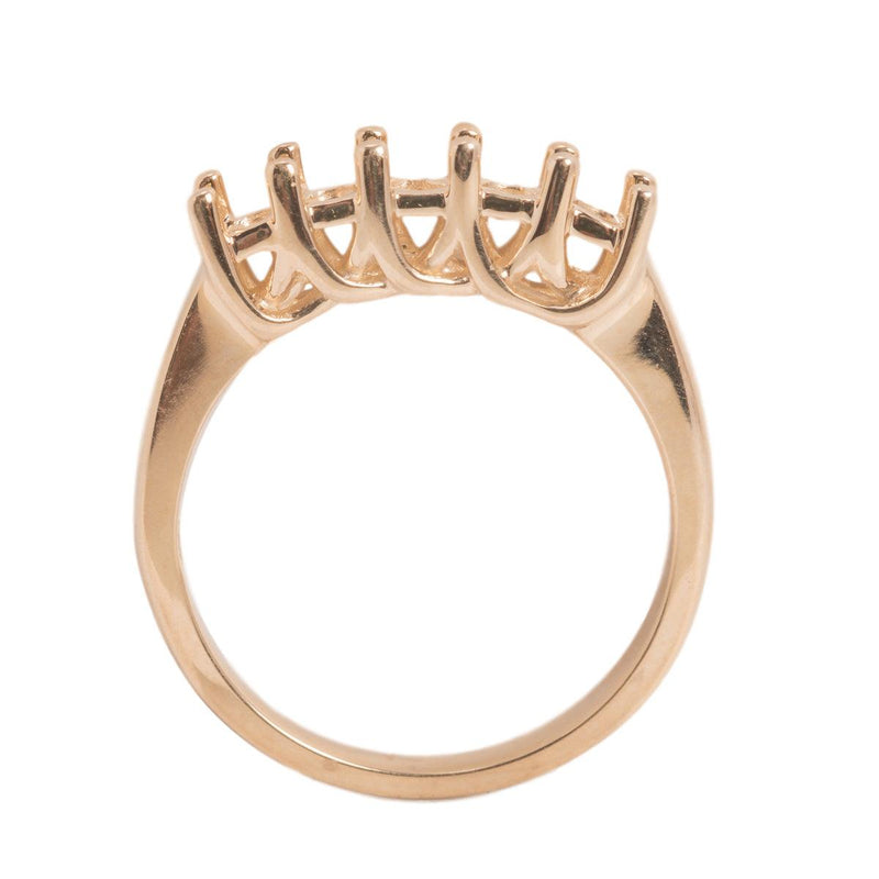 14KW Round 3.2mm 5-Stone Criss-Cross Ring Mountings - Otto Frei