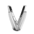 Monture emboutie à 4 griffes, pieds effilés, pour rond, en or blanc - 14K Blanc / .12ct (2.25mm)