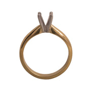 14KW/14KY & Platinum Round Solitaire 5mm Center Stone 4-Prong Extra Heavy Die Struck - Otto Frei