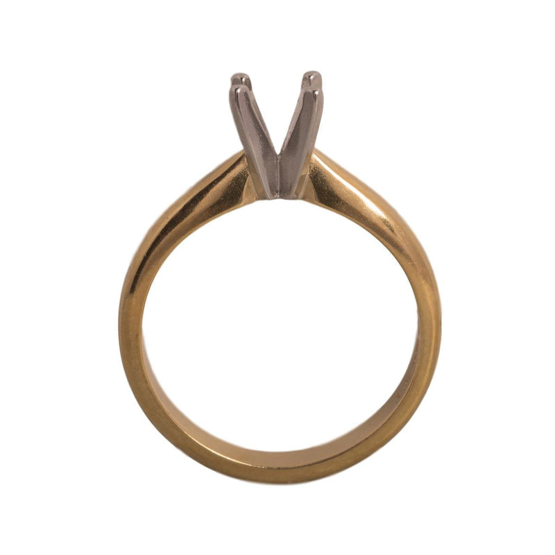 14KW/14KY & Platinum Round Solitaire 5mm Center Stone 4-Prong Extra Heavy Die Struck - Otto Frei