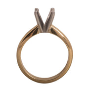 14KW/14KY & Platinum Round Solitaire 6.5mm Center Stone 4-Prong Extra Heavy Die Struck - Otto Frei