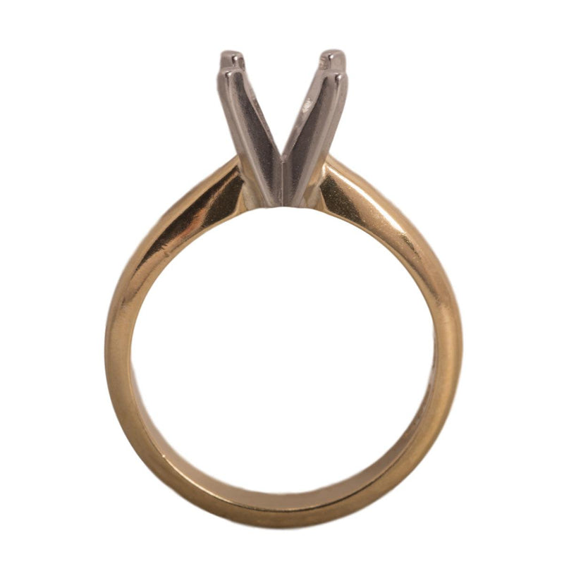 14KW/14KY & Platinum Round Solitaire 6.5mm Center Stone 4-Prong Extra Heavy Die Struck - Otto Frei