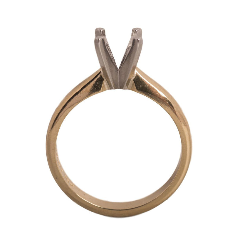 14KW/14KY & Platinum Round Solitaire 6mm Center Stone 4-Prong Extra Heavy Die Struck - Otto Frei