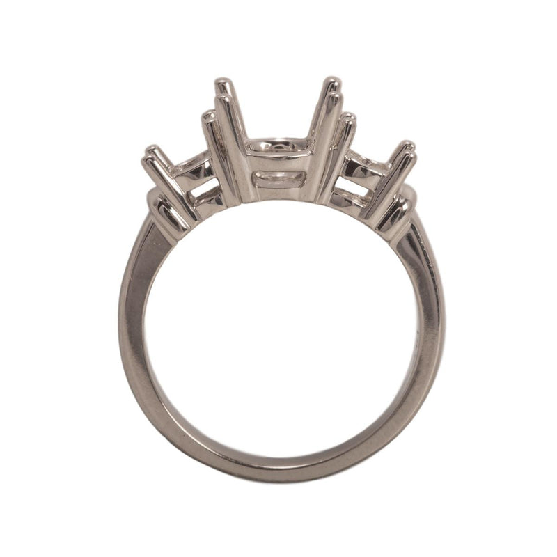 14KY, 14KW, 18KW & Platinum 3-Stone Round Ring Mountings-7mm Center Stone With Two-4mm Round Sides - Otto Frei