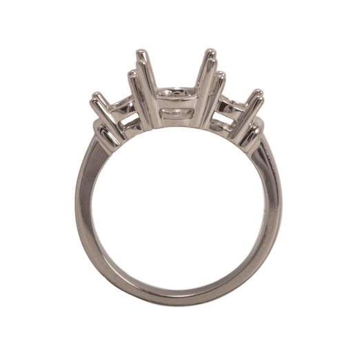 14KY, 14KW, 18KW & Platinum 3-Stone Round Ring Mountings-7mm Center Stone With Two-4mm Round Sides - Otto Frei
