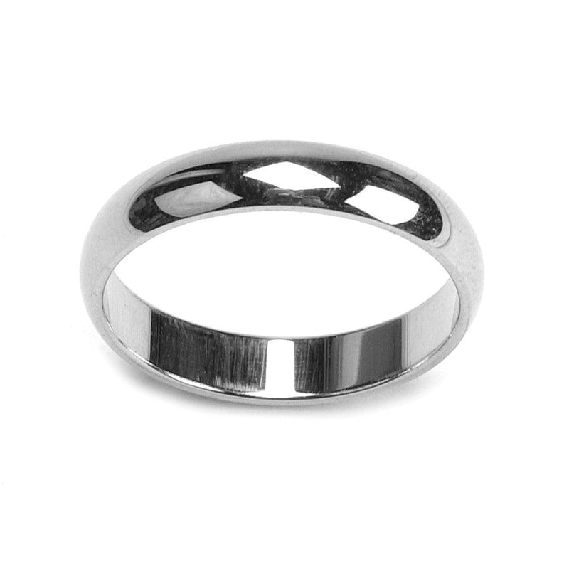 14KY, 14KW, 18KW & Platinum 4.0mm Half Round Wedding Bands - Otto Frei