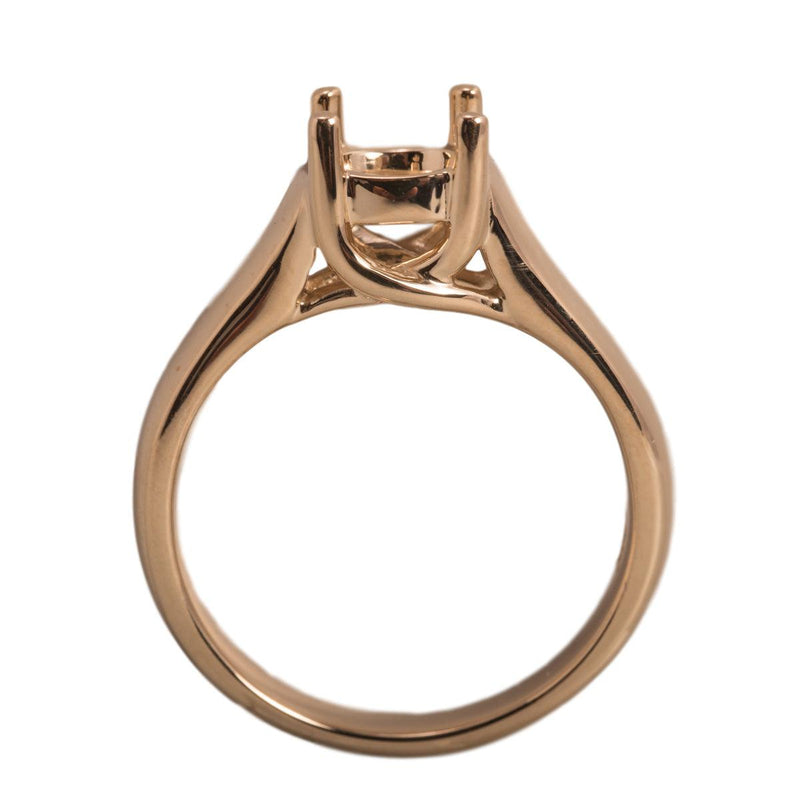 14KY, 14KW, 18KW, Platinum Round Solitaire Criss-Cross Ring Mountings-Round 6.5mm Center Stone - Otto Frei