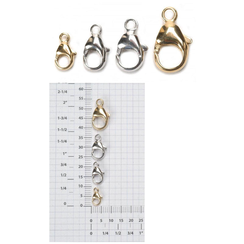 14KY, 14KW, 18KY, 18KW & Platinum Oval Lobster Claw Clasps - Otto Frei