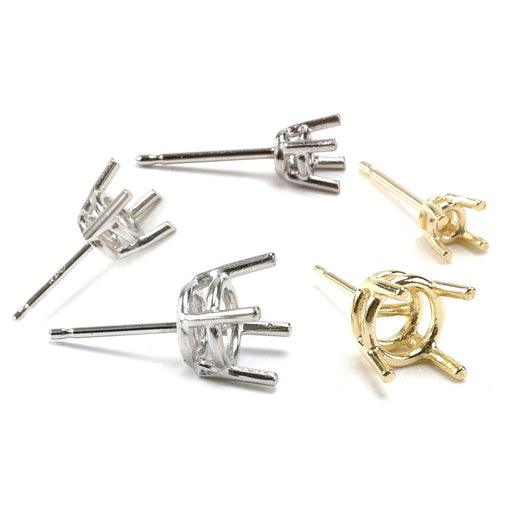 14KY, 14KW, 18KY, 18KW & Platinum Round 4 Prong Double Gallery Cast With Friction Post - Otto Frei