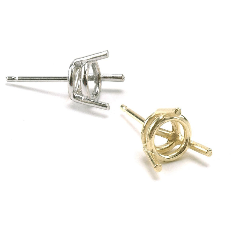 14KY, 14KW, 18KY, 18KW & Platinum Round Double Gallery 3 Prong Cast - Otto Frei