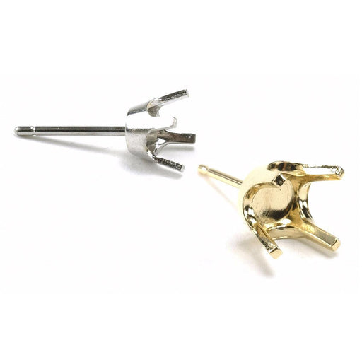 14KY, 14KW, 18KY & Platinum Round 4 Prong Low Base Die Struck With Friction Post - Otto Frei