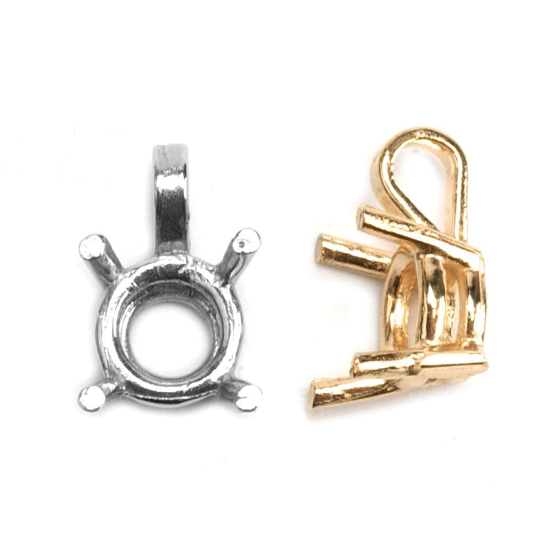 14KY, 14KW, 18KY & Platinum Round Double Gallery 4-Prong with Straight Bail Cast - Otto Frei