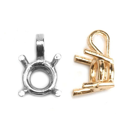 14KY, 14KW, 18KY & Platinum Round Double Gallery 4-Prong with Straight Bail Cast - Otto Frei