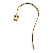 14KY, 14KW & 18KW Shepherd Hook Earring Wire .030" With Open Ring - Otto Frei