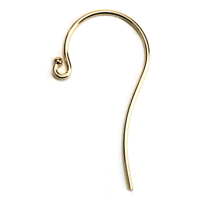 14KY, 14KW & 18KW Shepherd Hook Earring Wire .030" With Open Ring - Otto Frei