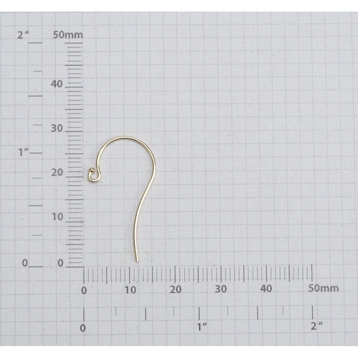 14KY, 14KW & 18KW Shepherd Hook Earring Wire .030" With Open Ring - Otto Frei