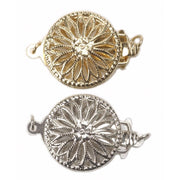 14KY, 14KW & 18KY 1-Strand Round Filigree Pearl Clasp - Otto Frei