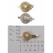 14KY, 14KW & 18KY 1-Strand Round Filigree Pearl Clasp - Otto Frei