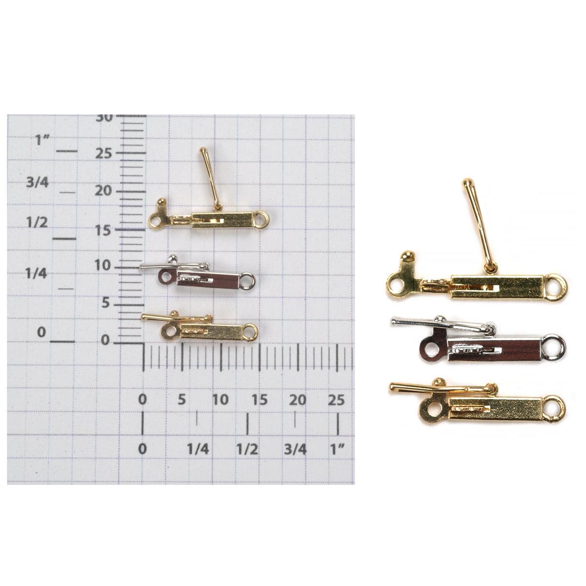 Gold Square Box Clasp 2.2mm x 8.0mm with Safety Lock | USA — Otto Frei