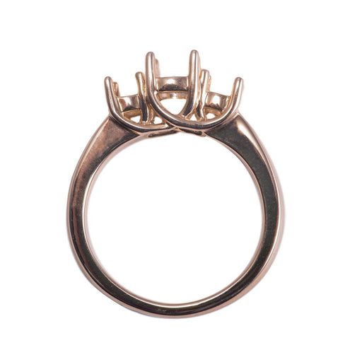 14KY, 14KW & Platinum Criss-Cross Ring Mountings-Round 6mm Center Stone with 2- 3.5mm Round Sides - Otto Frei