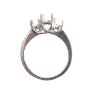 14KY, 14KW & Platinum Criss-Cross Ring Mountings-Round 6mm Center Stone with 2- 3.5mm Round Sides - Otto Frei