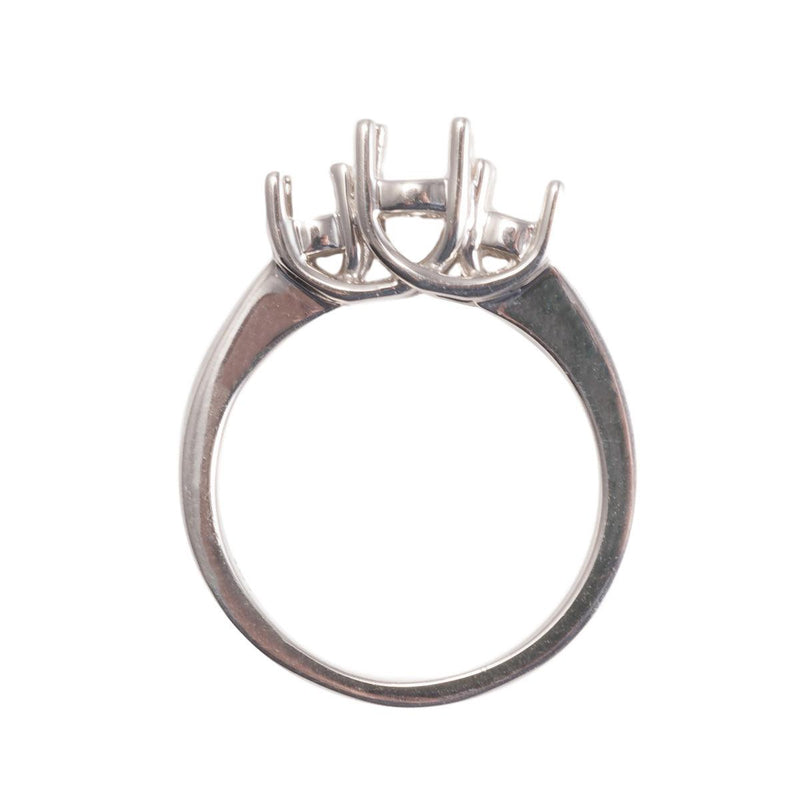 14KY, 14KW & Platinum Criss-Cross Ring Mountings-Round 6mm Center Stone with 2- 3.5mm Round Sides - Otto Frei