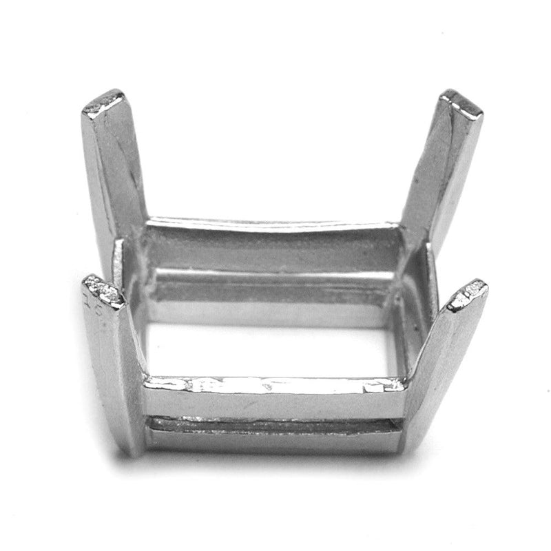 14KY, 14KW & Platinum Emerald Double Gallery Center Head 4-Prong Cast - Otto Frei