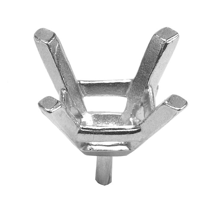 14KY, 14KW & Platinum Emerald Double Gallery Center Head with Peg & Flat Base 4-Prongs - Otto Frei