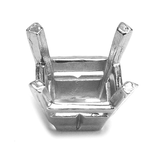 14KY, 14KW & Platinum Emerald Double Gallery Center Head with Side Grooves 4-Prong Cast - Otto Frei