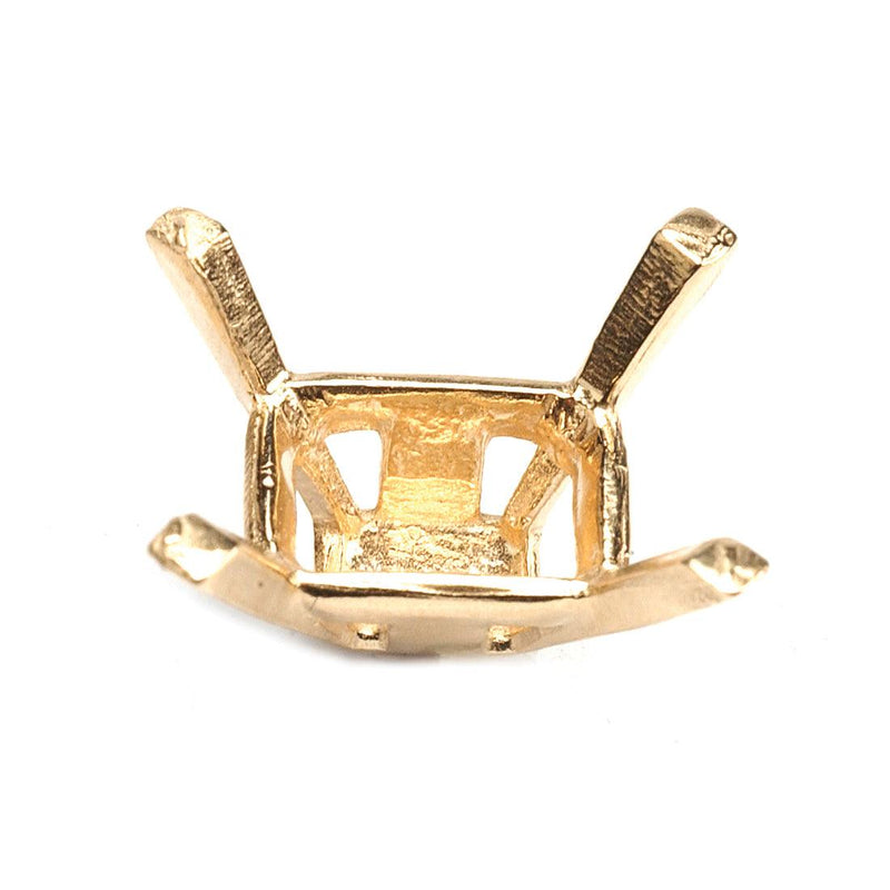 14KY, 14KW & Platinum Emerald Tapered Double Gallery Center Head 4-Prong Cast - Otto Frei