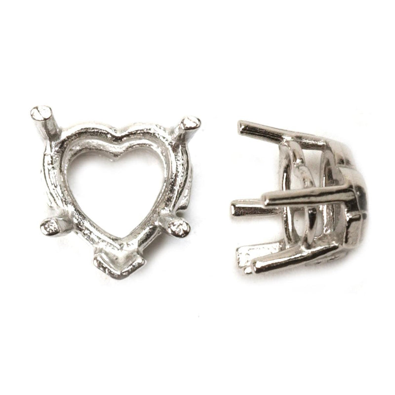 14KY, 14KW & Platinum Heart Center Head with Side Pads 5-Prong Cast - Otto Frei