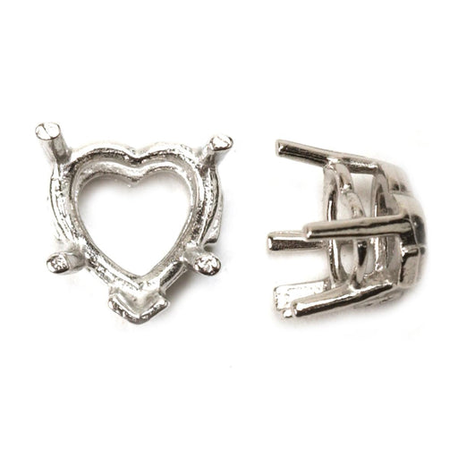 14KY, 14KW & Platinum Heart Center Head with Side Pads 5-Prong Cast - Otto Frei