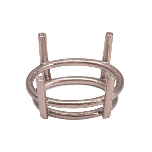 14KY, 14KW & Platinum Oval Double Gallery 4-Prong Cast - Otto Frei