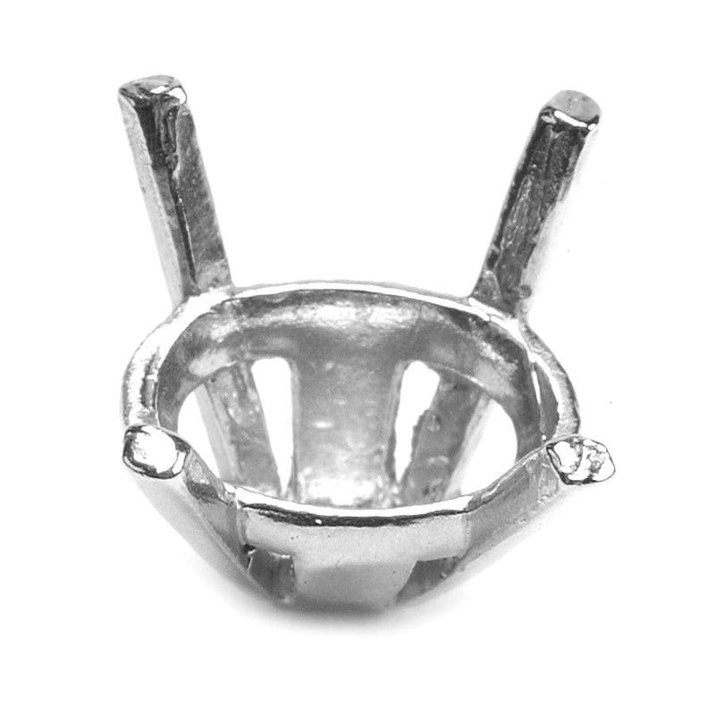 14KY, 14KW & Platinum Oval Tapered Center Head with Pads 4-Prong Cast - Otto Frei