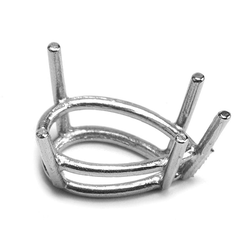 14KY, 14KW & Platinum Pear Double Gallery 5-Prong Cast - Otto Frei