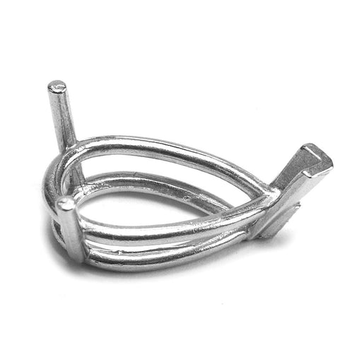 14KY, 14KW & Platinum Pear V-End Double Gallery 3-Prong Cast - Otto Frei