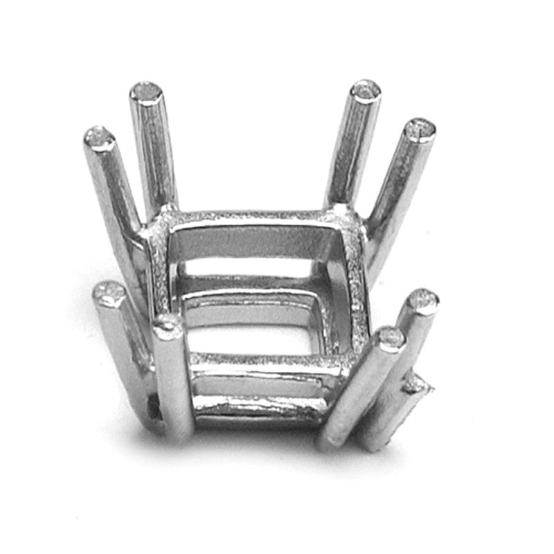 14KY, 14KW & Platinum Square Double Gallery 8-Prong Cast - Otto Frei