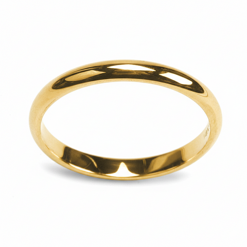 Gold ring on a white background