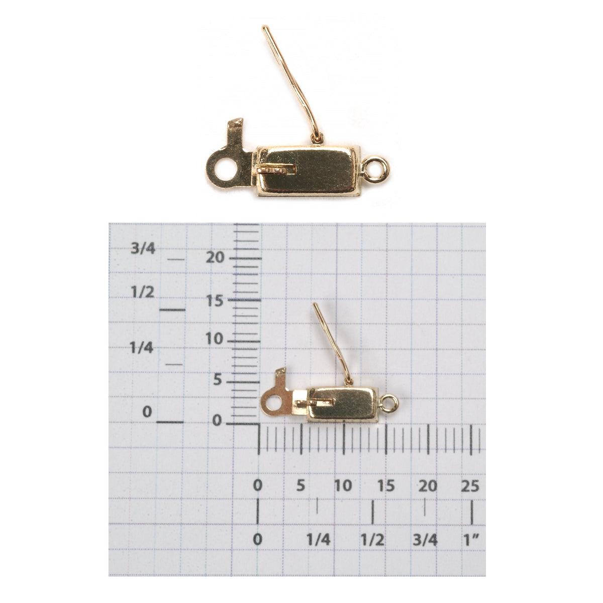 Gold Box Clasp with Figure-8 Safety, 2.5 x 4.1 x 8.4mm | Otto Frei