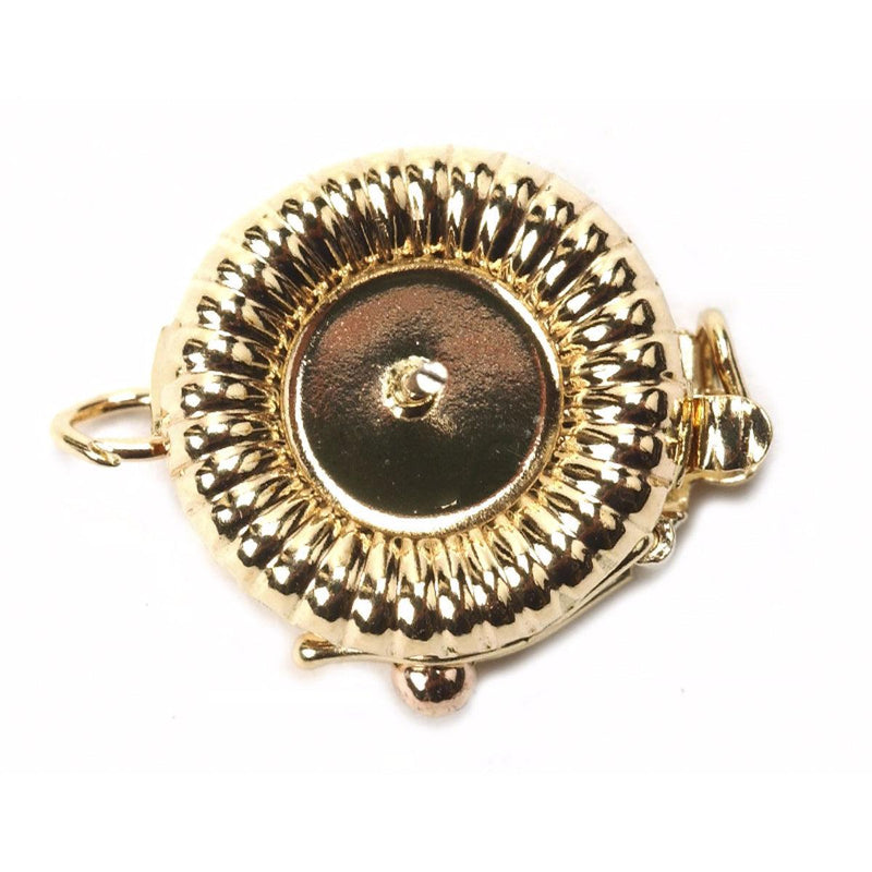 14KY 2-Strand Round Pearl Clasp with Design & Pearl or Bead Peg & Figure 8 Safety - Otto Frei