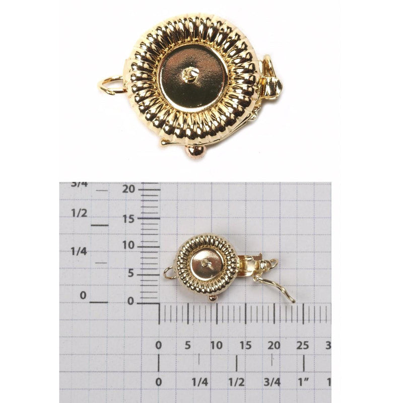 14KY 2-Strand Round Pearl Clasp with Design & Pearl or Bead Peg & Figure 8 Safety - Otto Frei